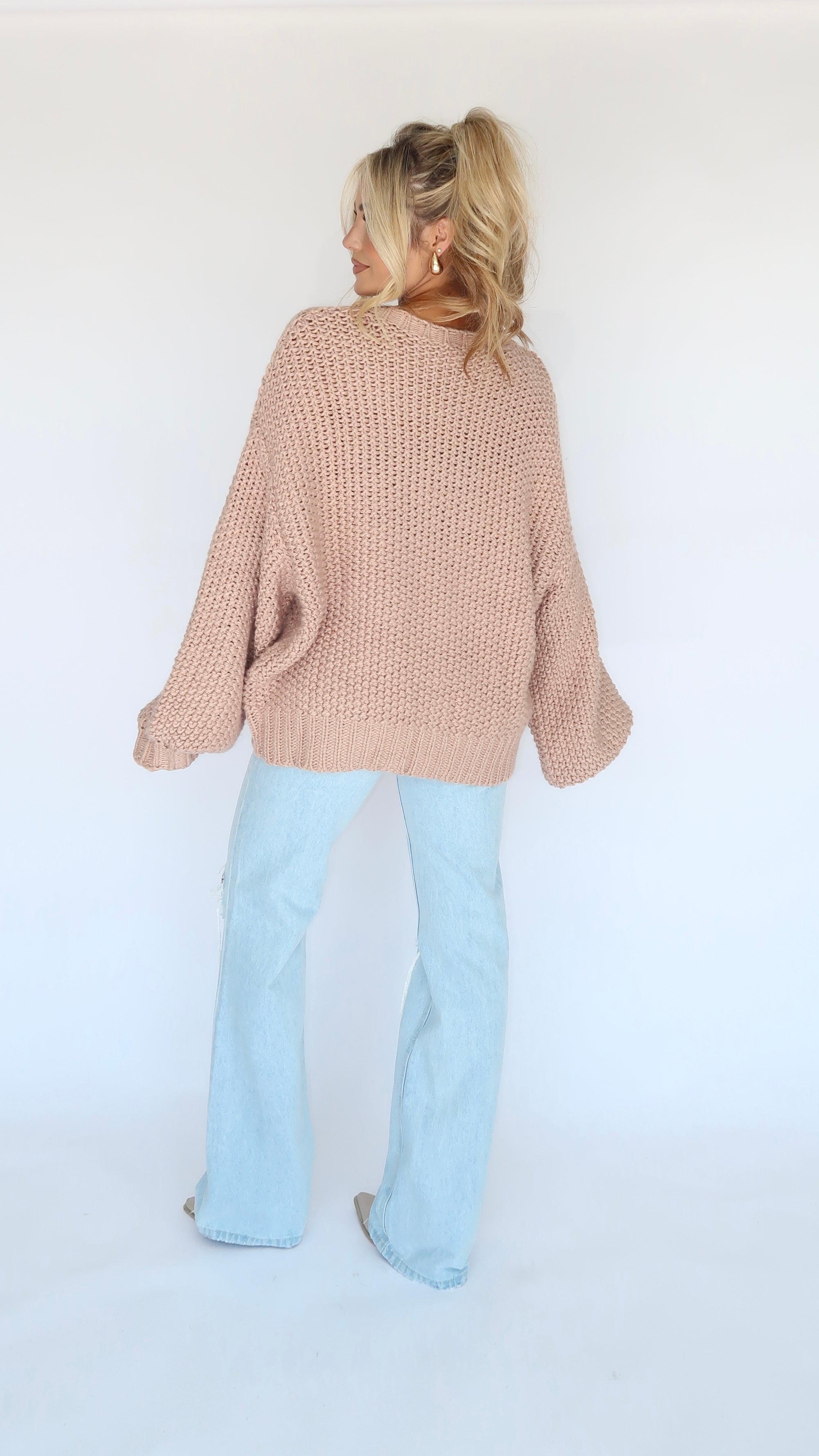 TEDDY CHUNKY KNIT OVERSIZED SWEATER