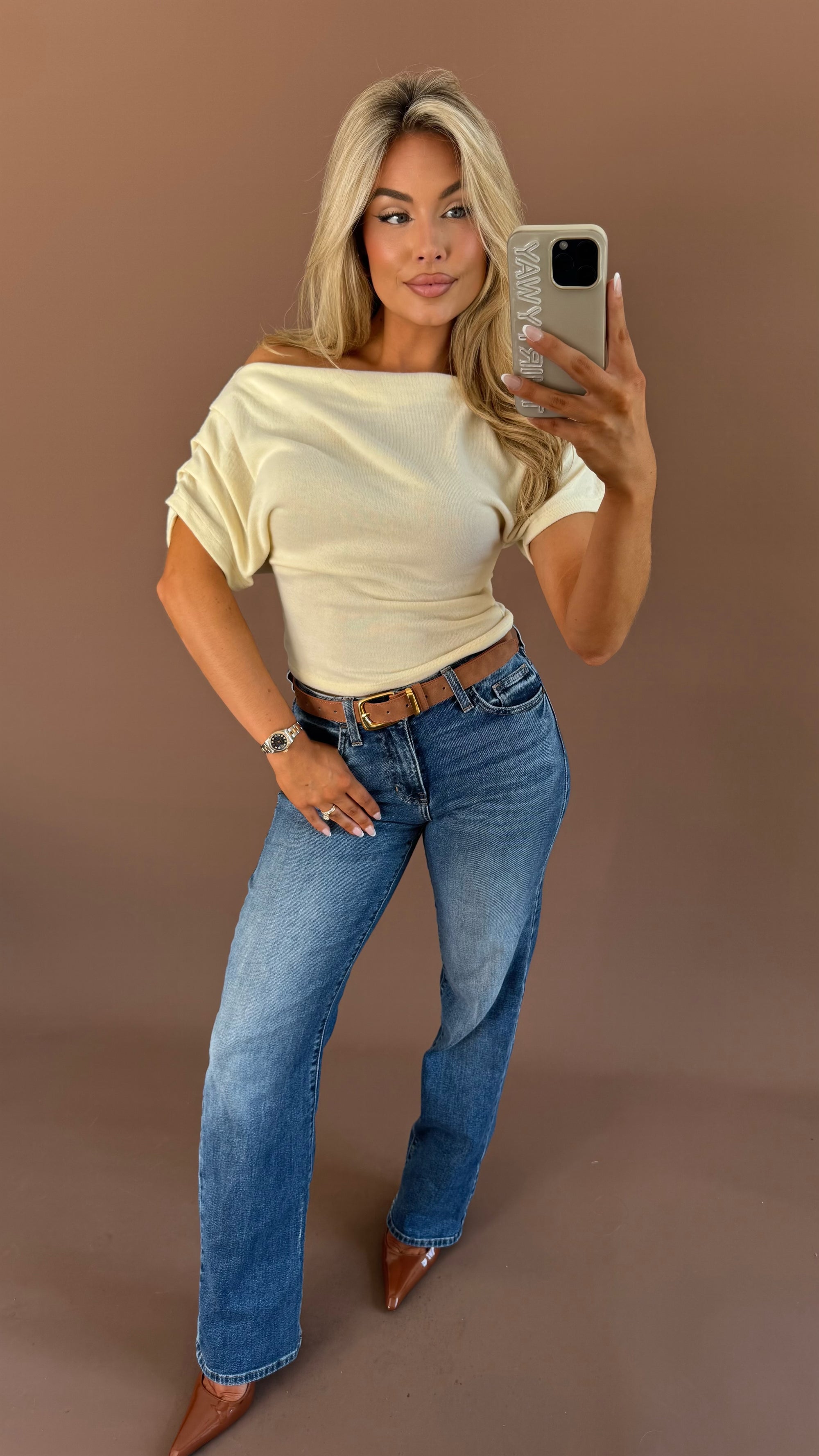 UPTOWN OFF THE SHOULDER SWEATER