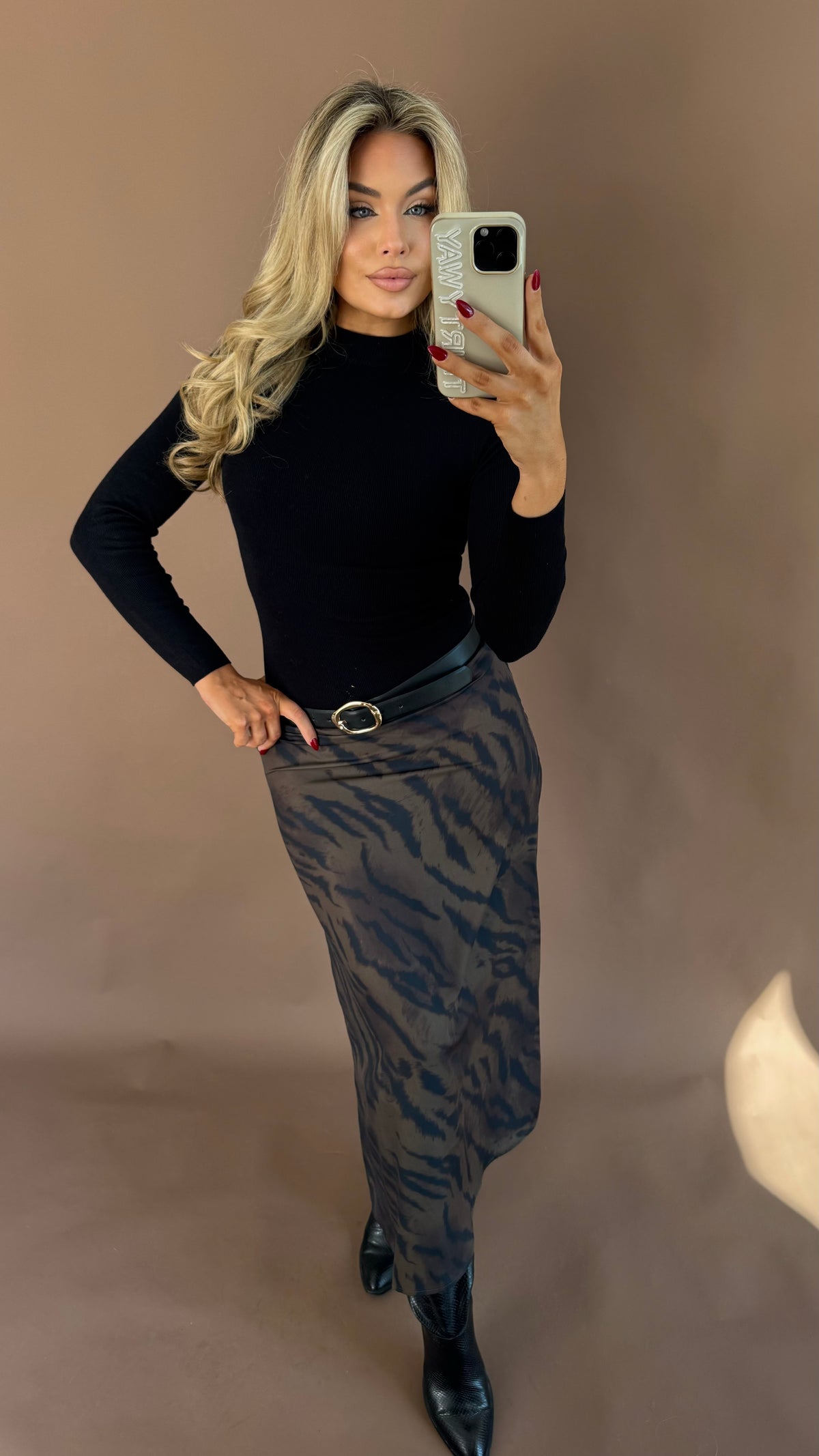 ZEBRA PRINT MAXI SKIRT
