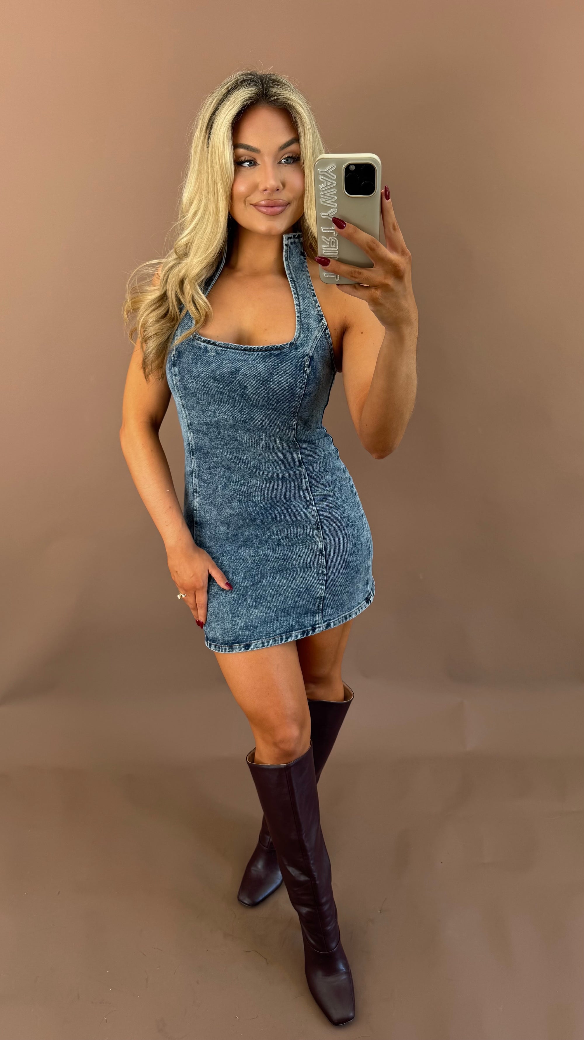 ROWAN DENIM MINI DRESS