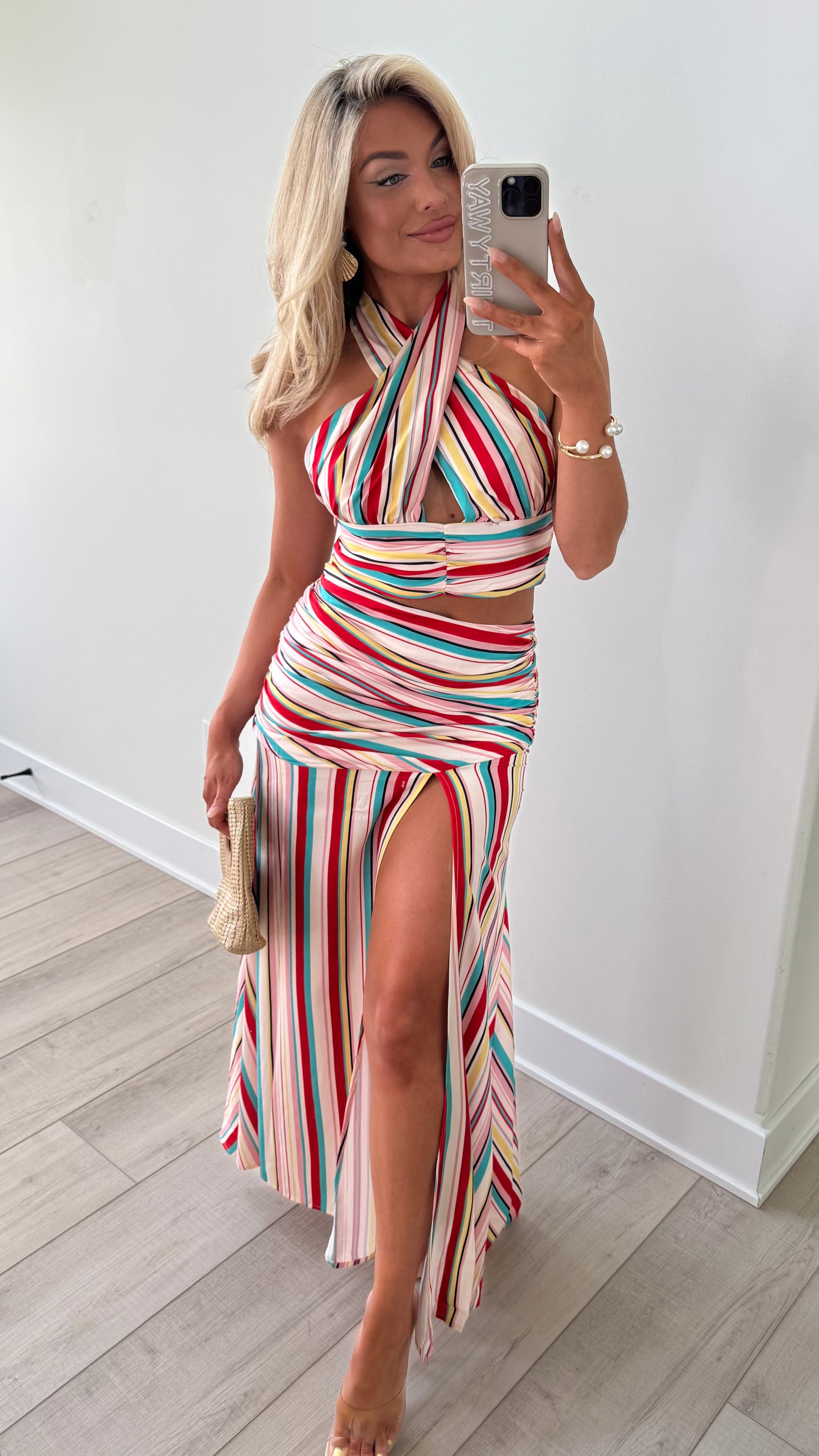 JAMAICA STRIPED MAXI SKIRT