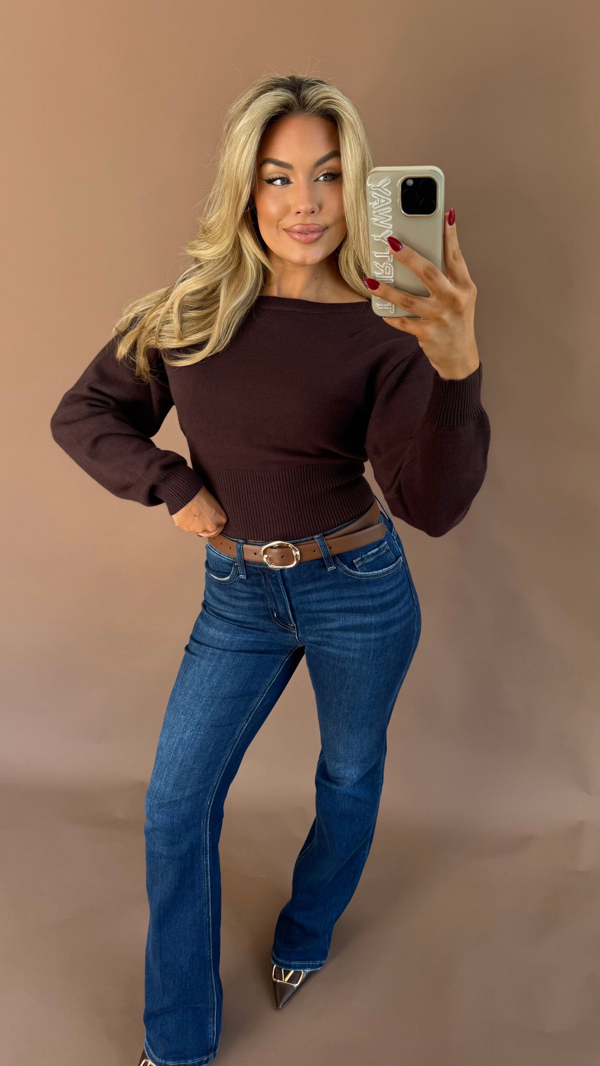 KENSINGTON DOLMAN SWEATER BROWN
