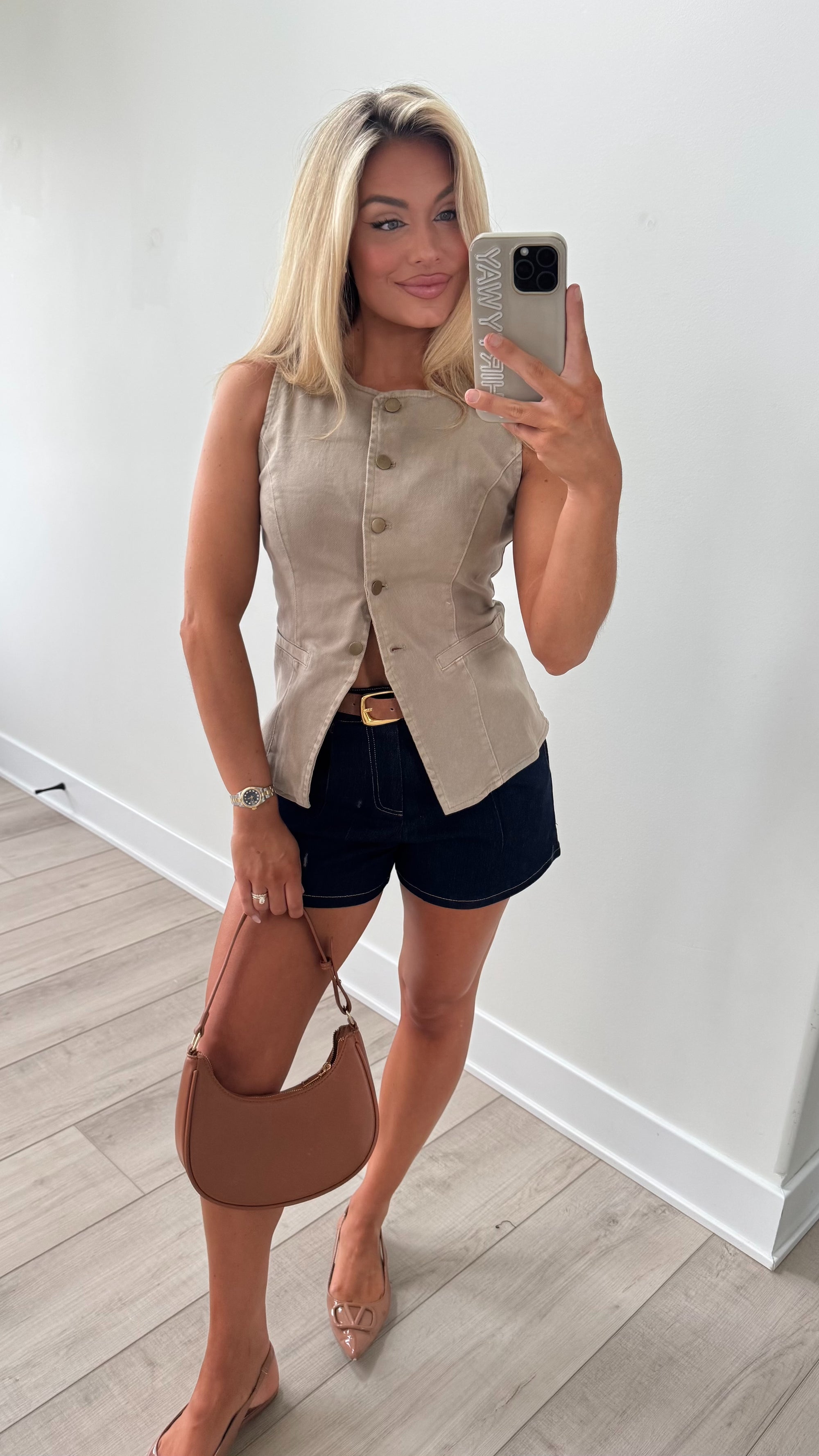ESTATE BUTTON DOWN VEST TOP