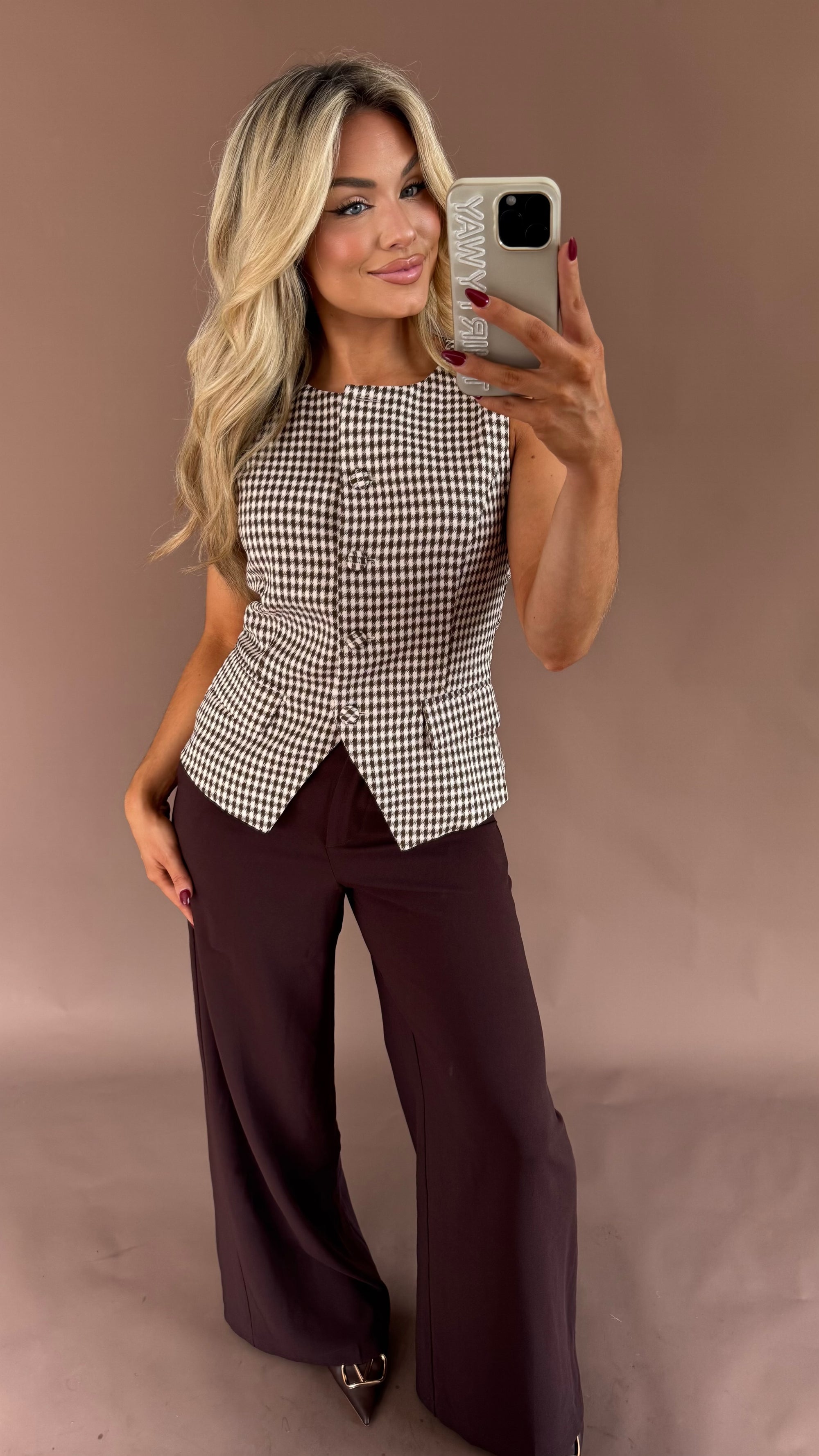 GINNIE GINGHAM VEST TOP