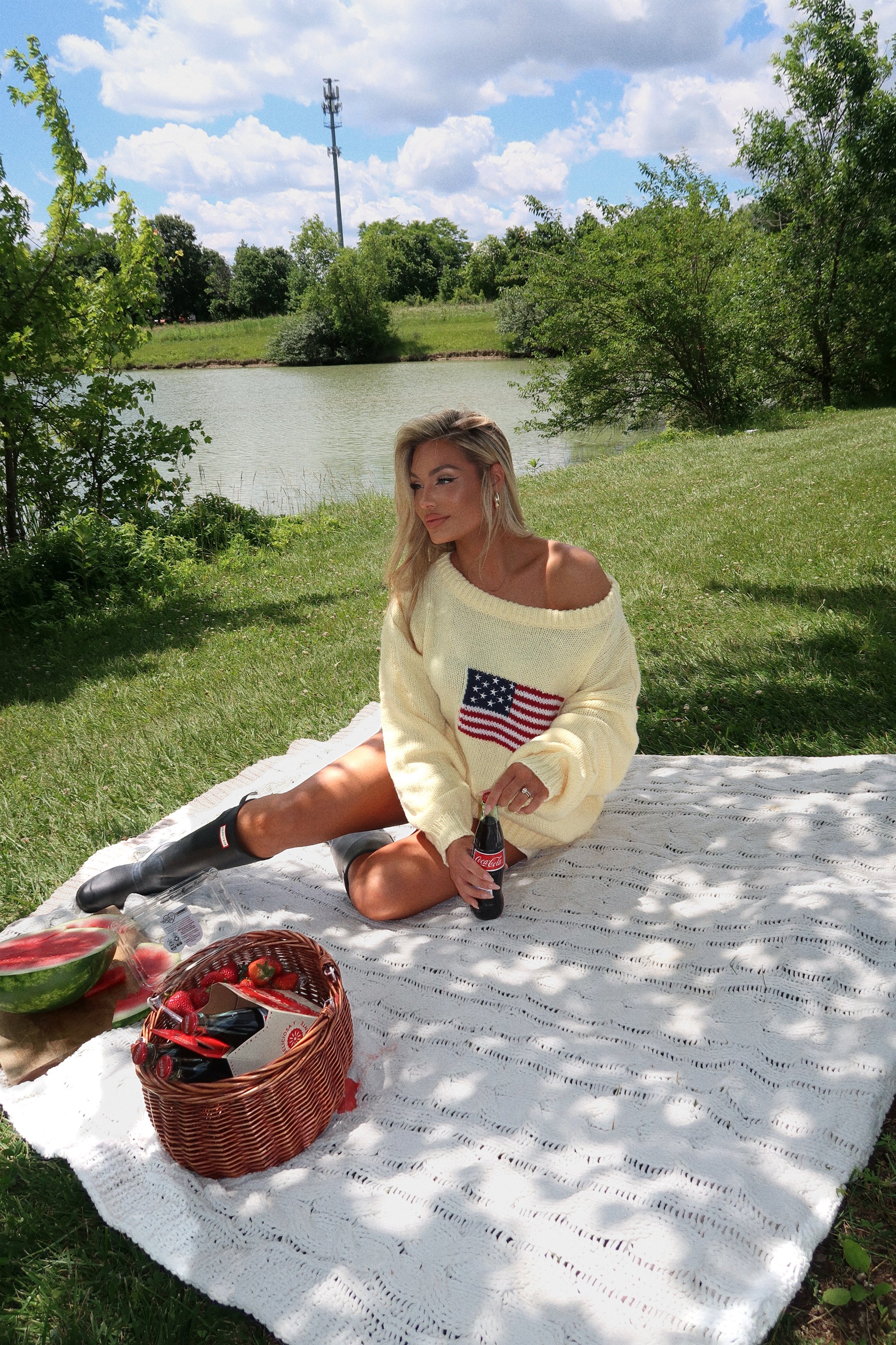 KIRK OFF THE SHOULDER KNIT SWEATER BUTTER