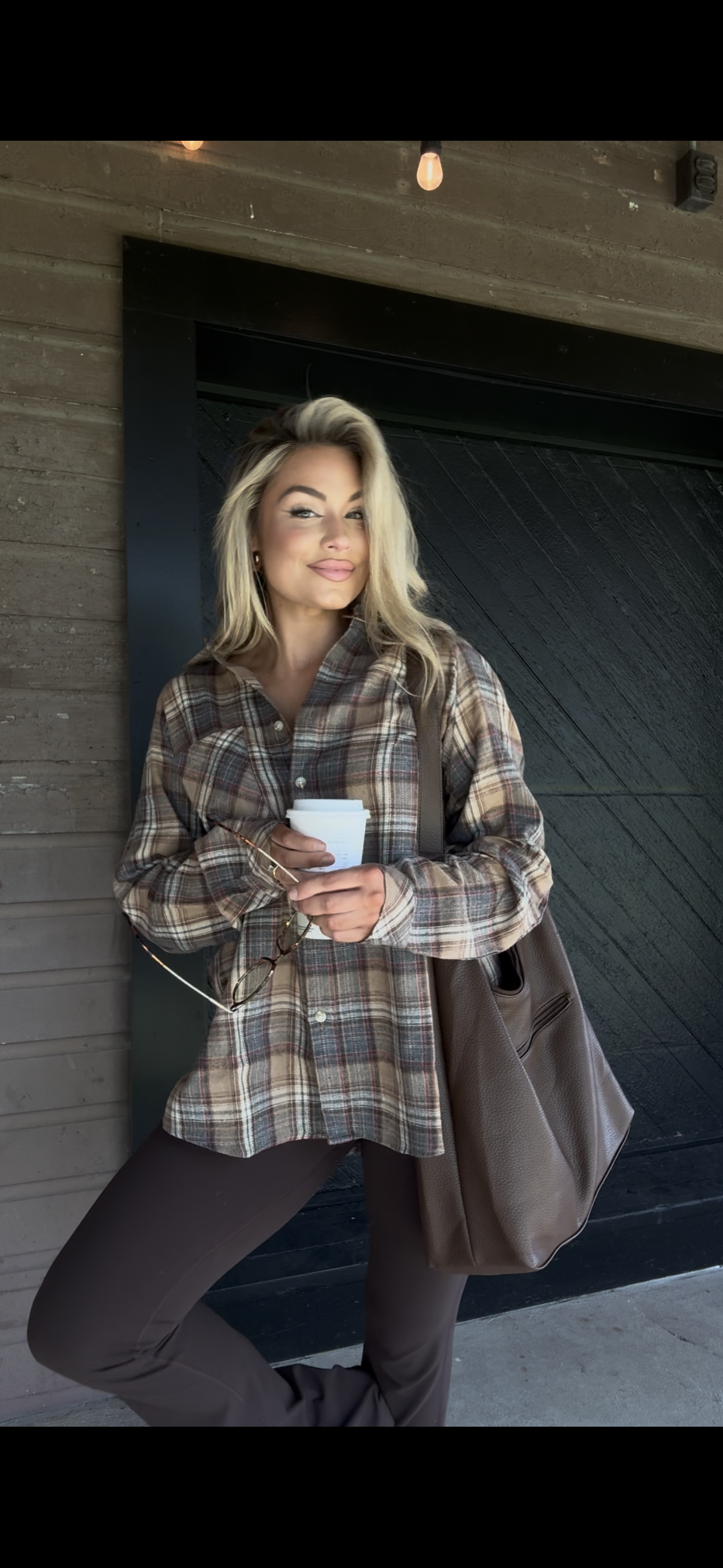 CABELLA OVERSIZED PLAID FLANNEL OAT
