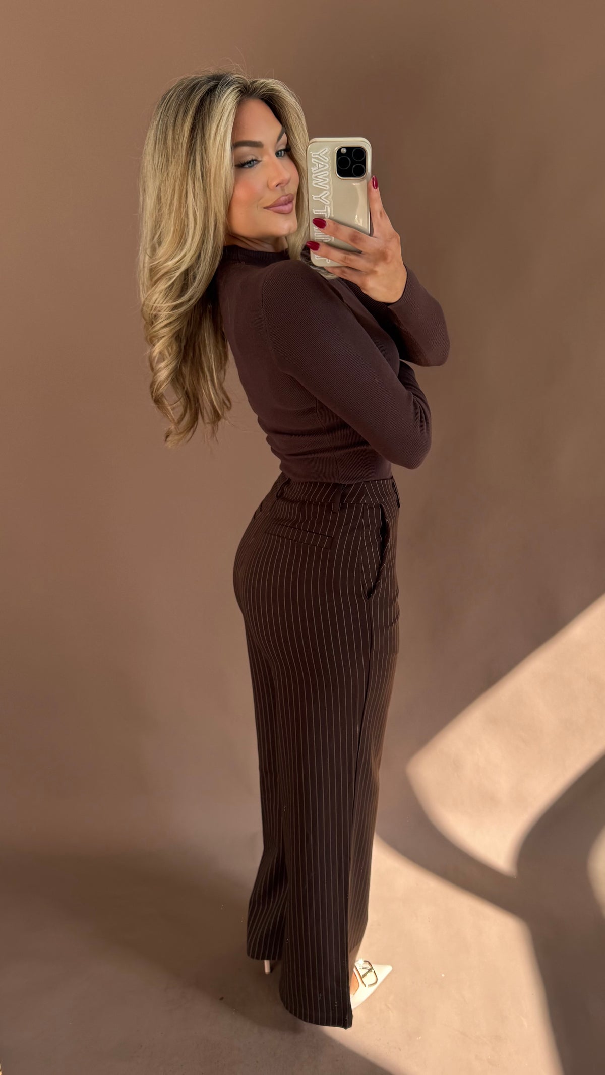 BROWN STRIPE TROUSER PANT