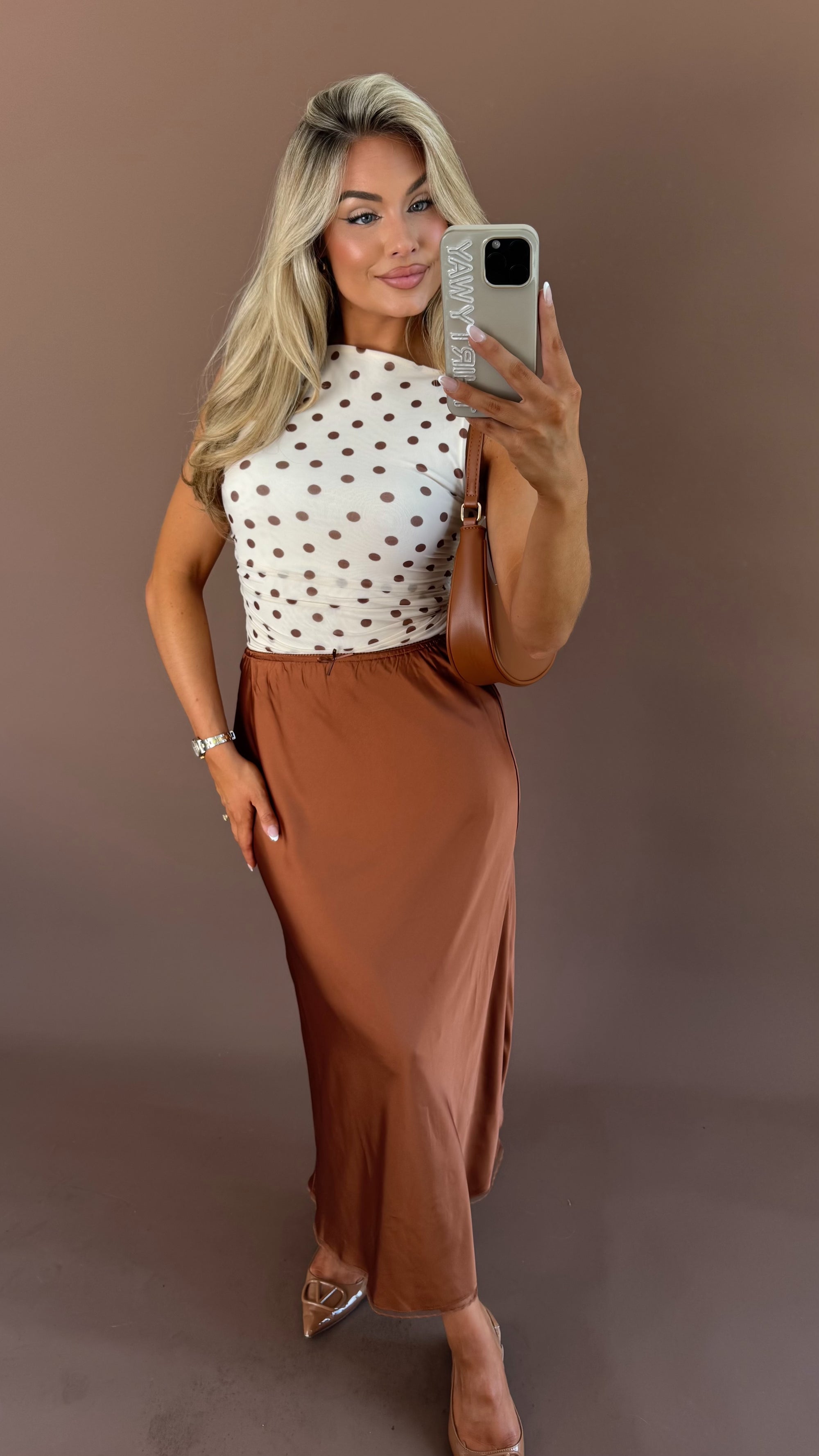 RUST MAXI SKIRT