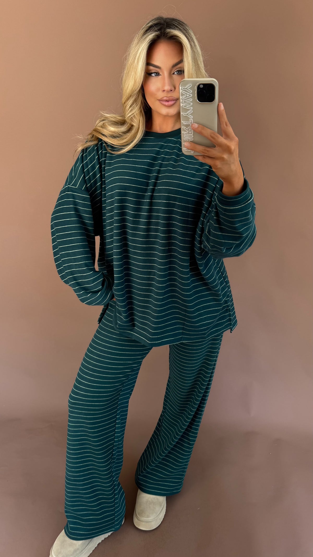 CABIN FEVER OVERSIZED FLEECE TOP HUNTER GREEN
