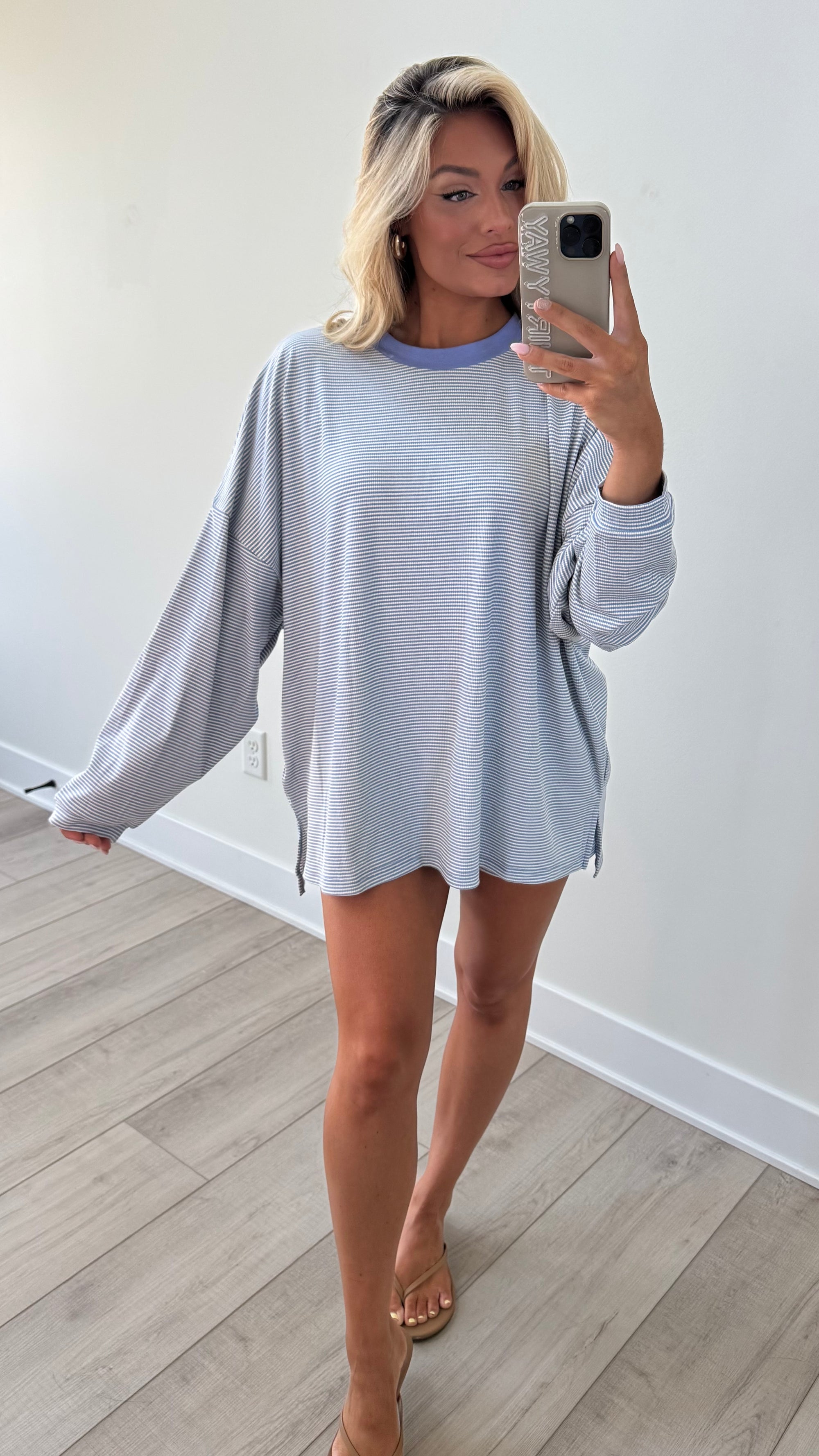 LAKESIDE RIBBED LOUNGE SHORTS PERIWINKLE