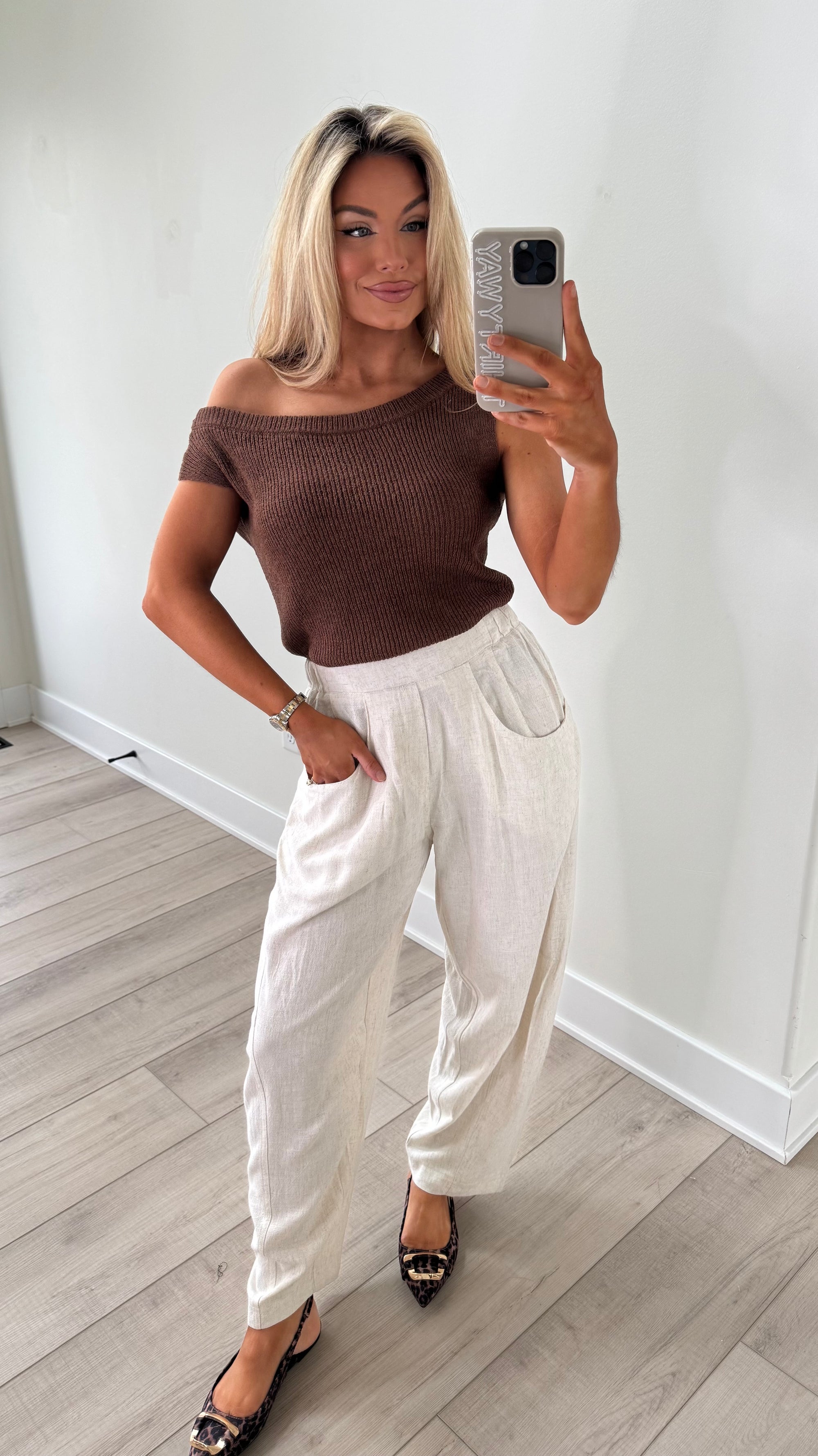 BARREL LINEN PANTS