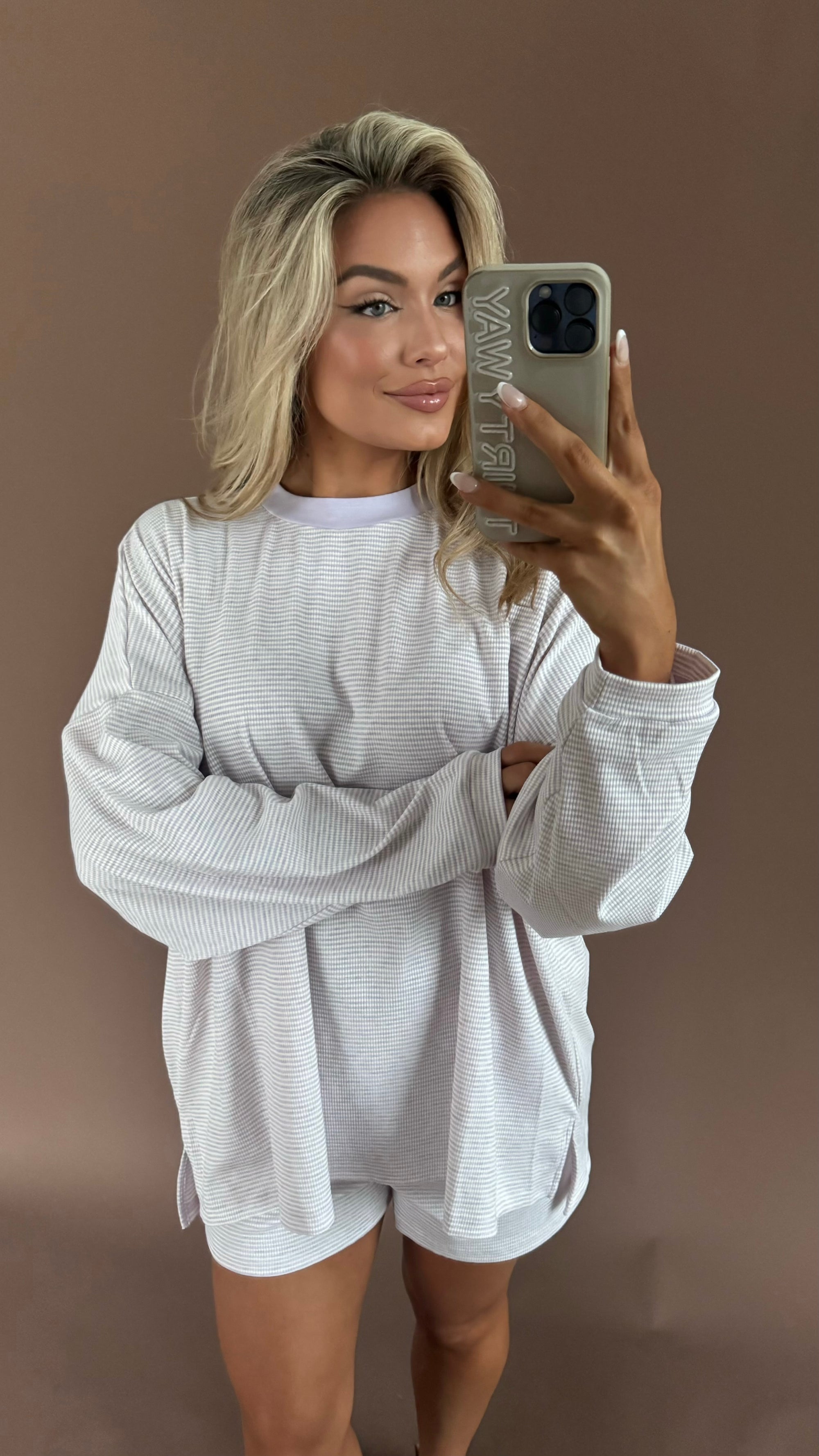 LAKESIDE OVERSIZED STRIPED TOP LAVENDER