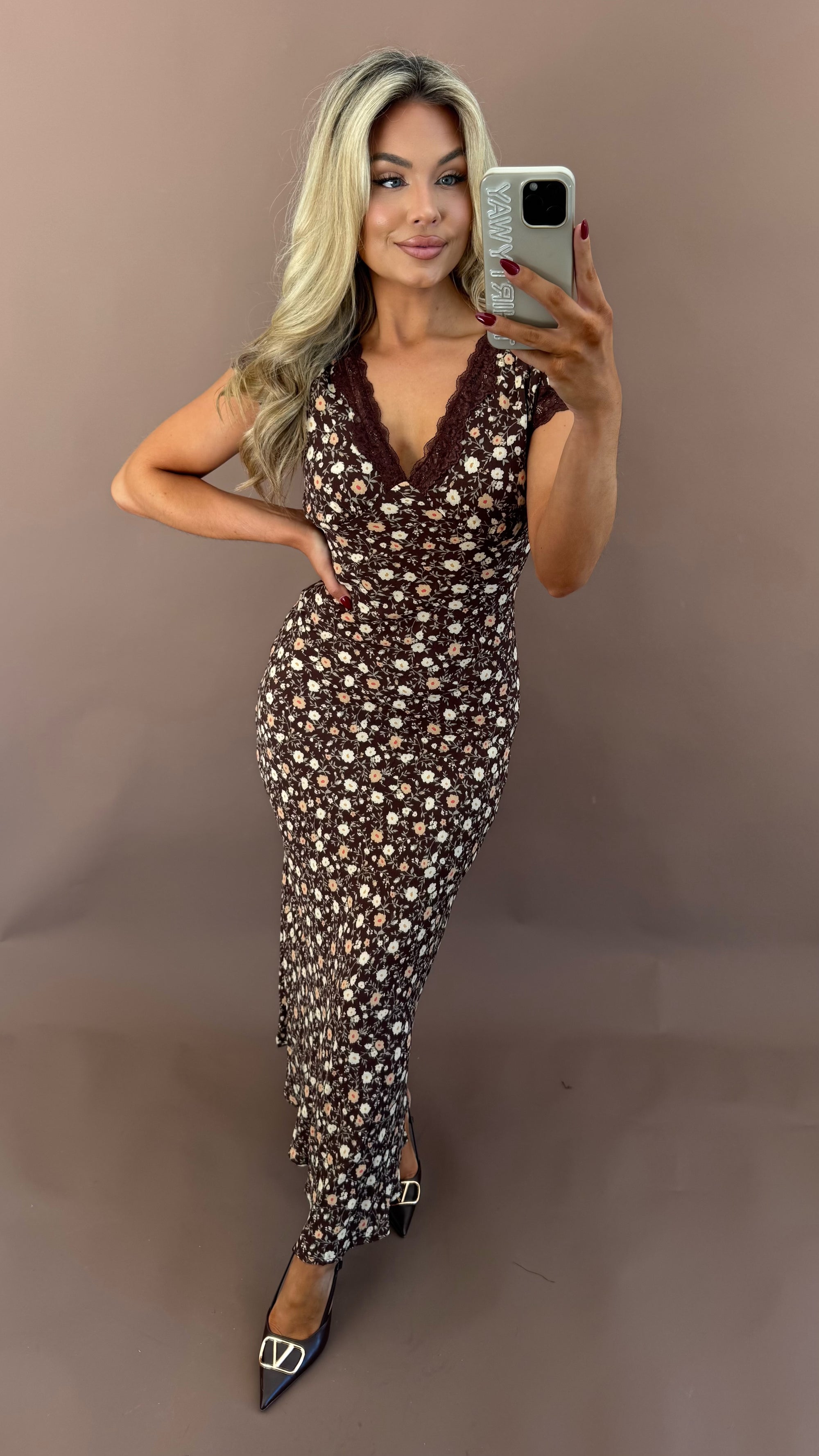 MAPLE BLOOM FLORAL MAXI DRESS