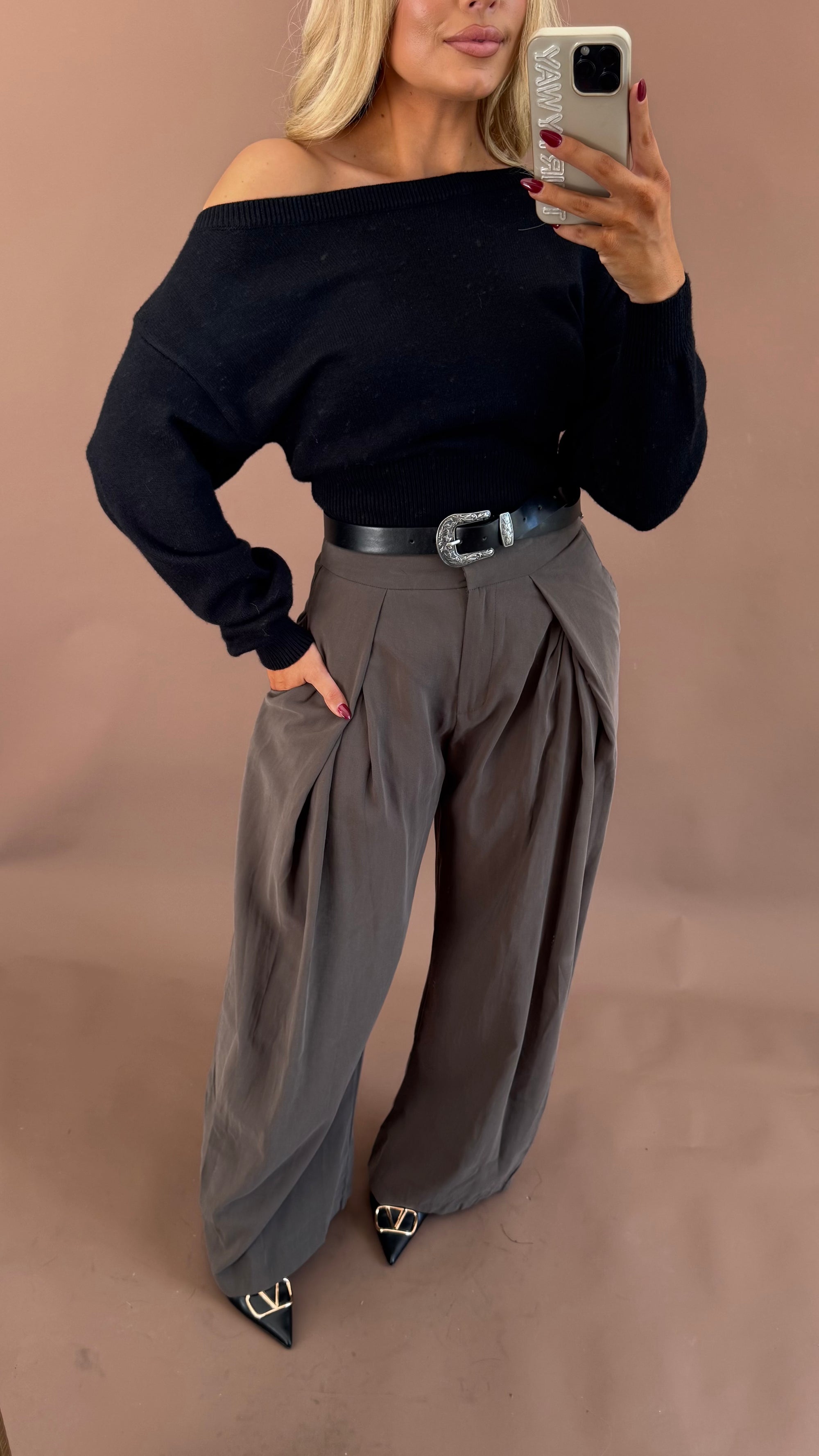 BARREL TROUSER PANT BROWN