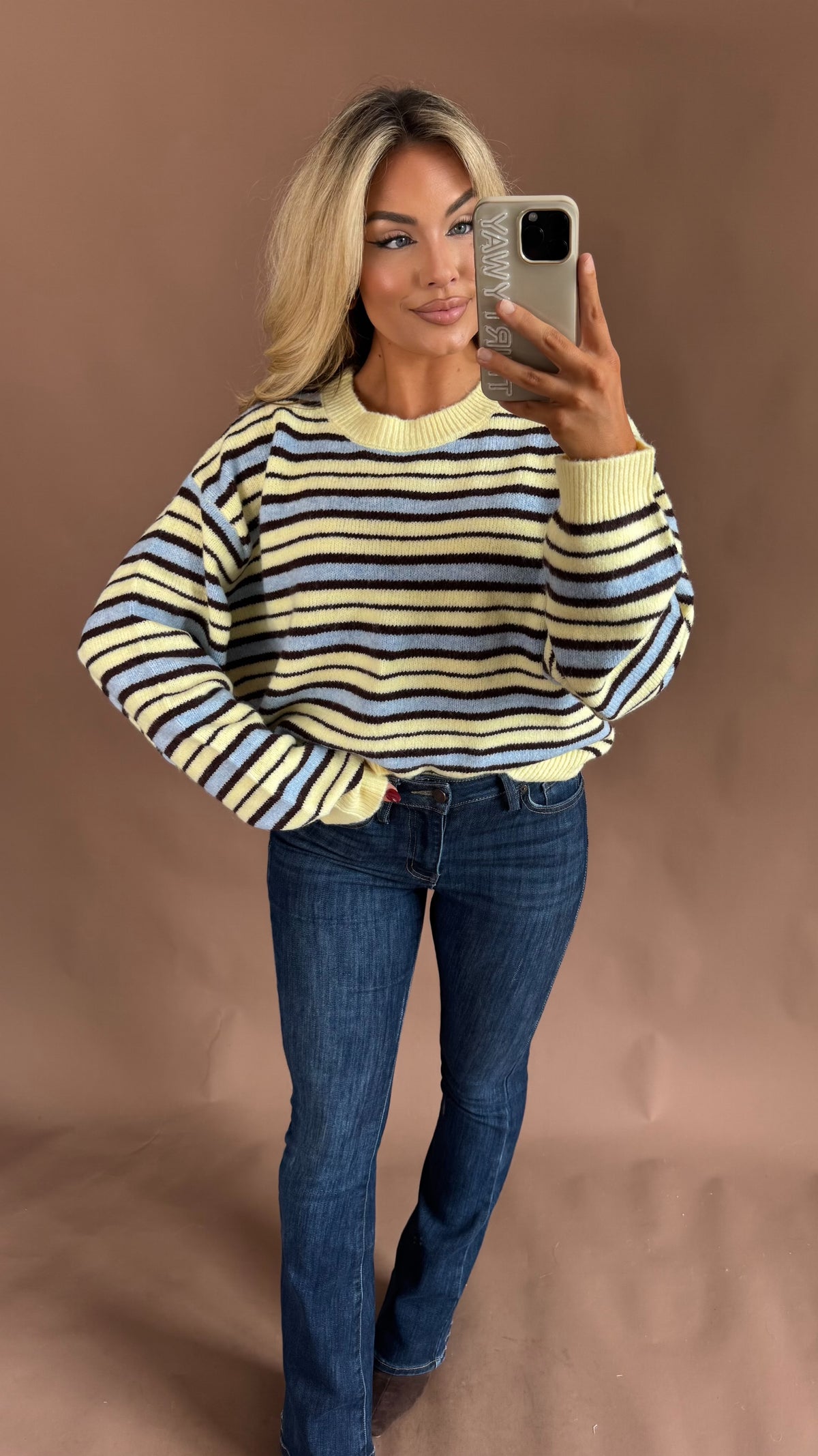 FALL BUTTER STRIPED SWEATER YELLOW