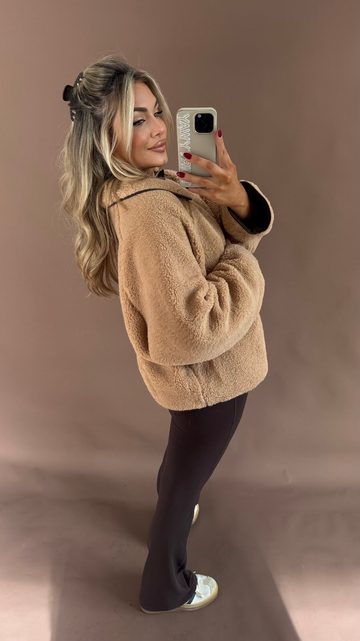 REVERSIBLE TEDDY JACKET CAMEL