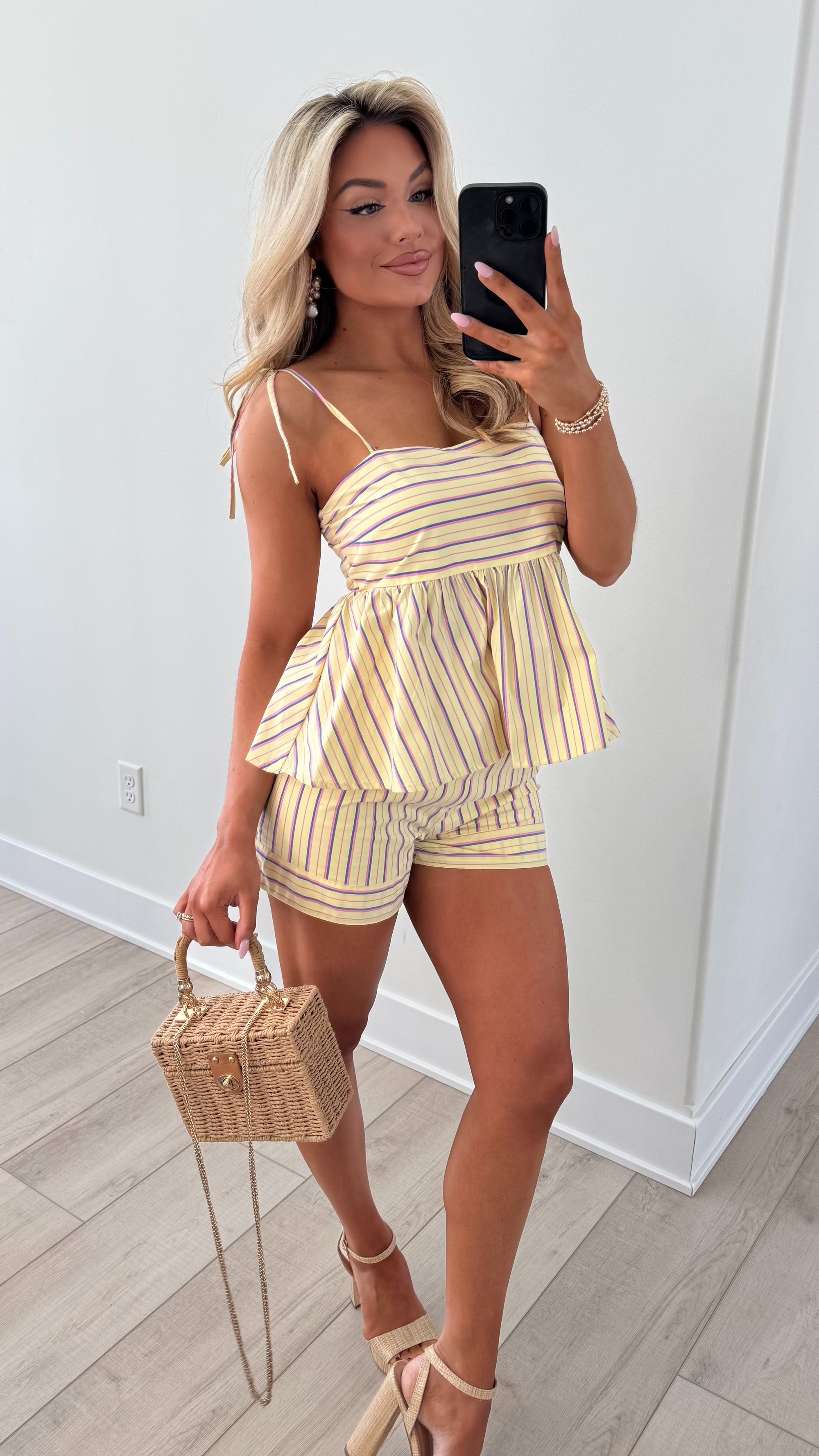SANTA ROSA PEPLUM TANK YELLOW
