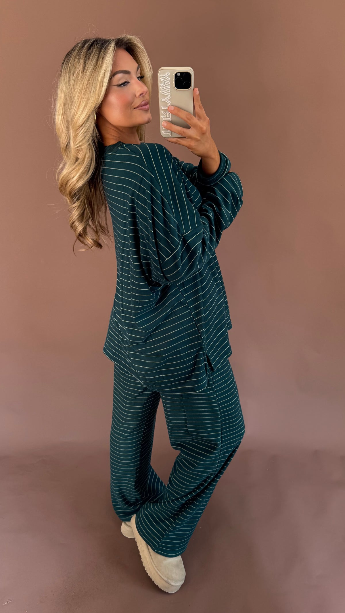 CABIN FEVER FLEECE LOUNGE PANT HUNTER GREEN