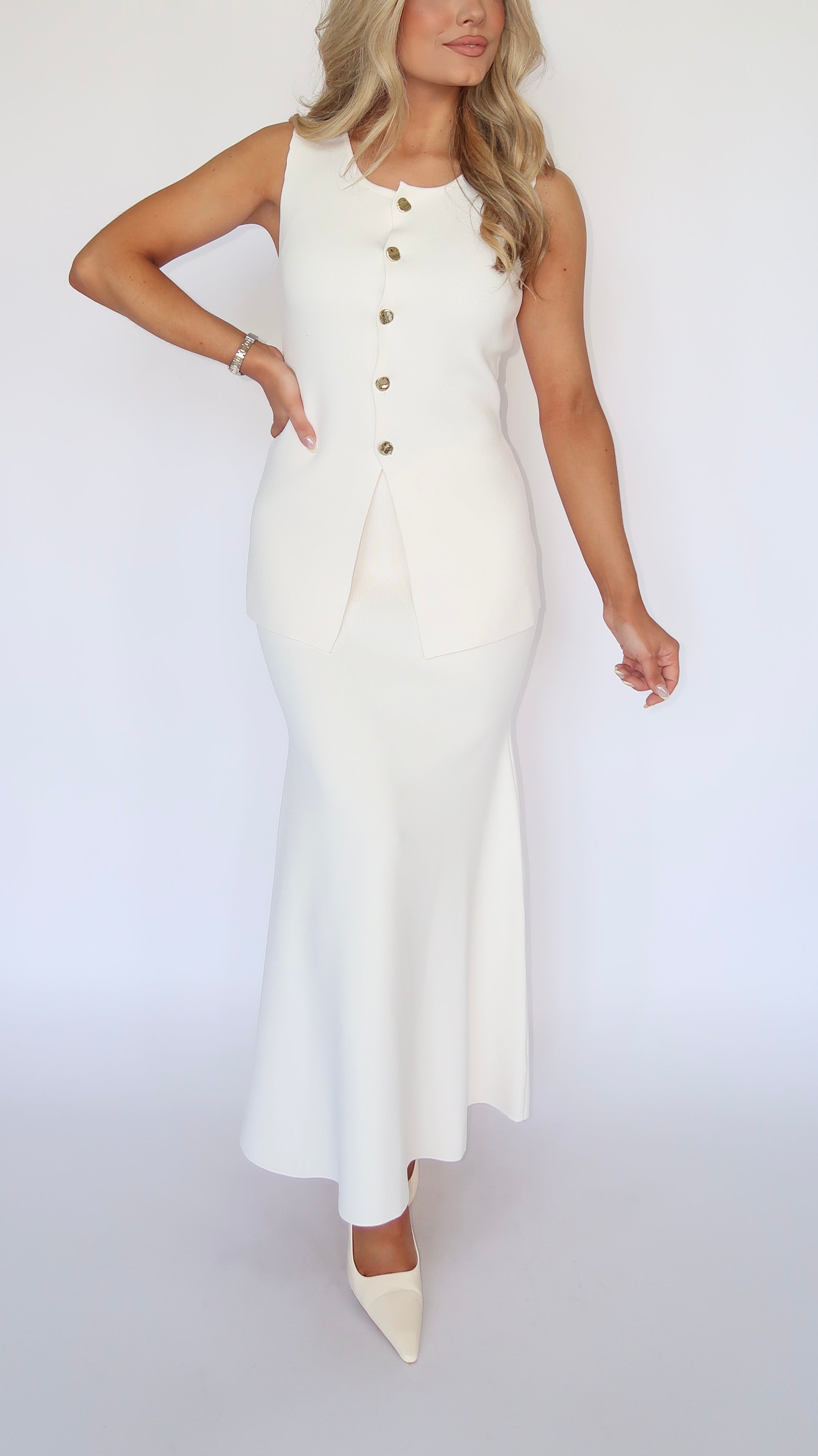 JANE MAXI SKIRT IVORY