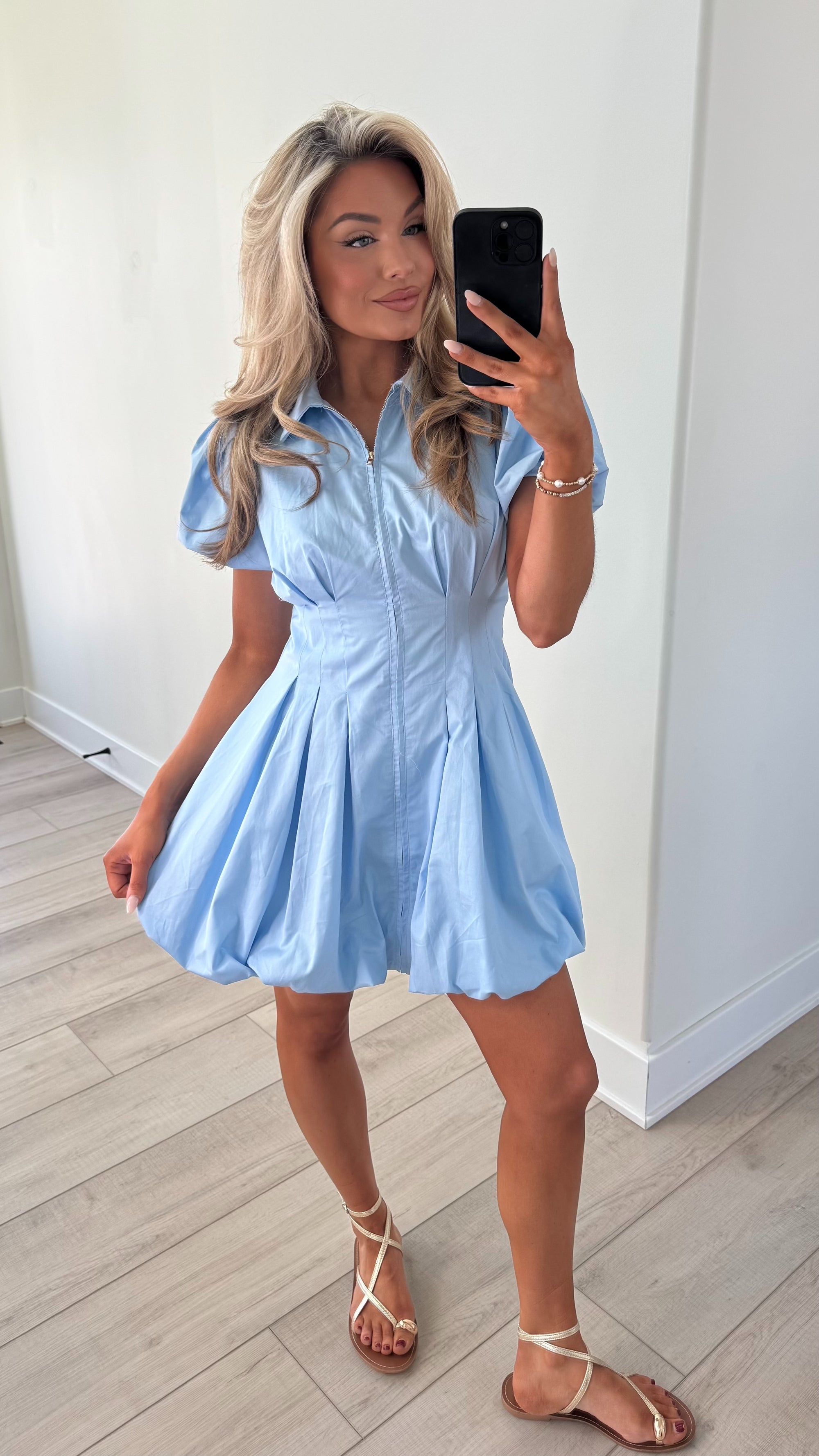 WHITECAPS BUBBLE DRESS BLUE WHITECAPS BUBBLE DRESS BLUE