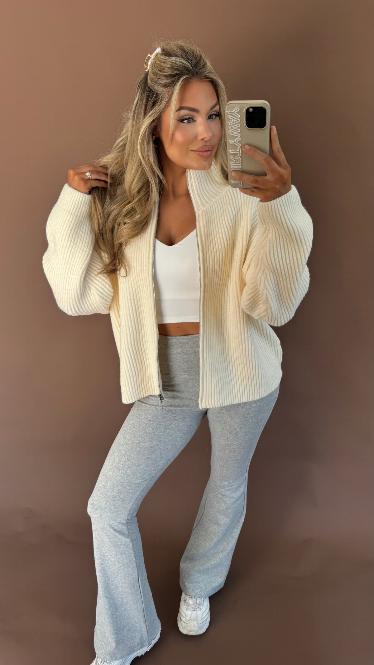 TATUM ZIP UP CREAM